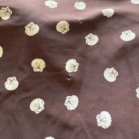 Abercrombie Marina One-Piece Swimsuit Strapless Brown and White Shell Pattern - Picture 8 of 8